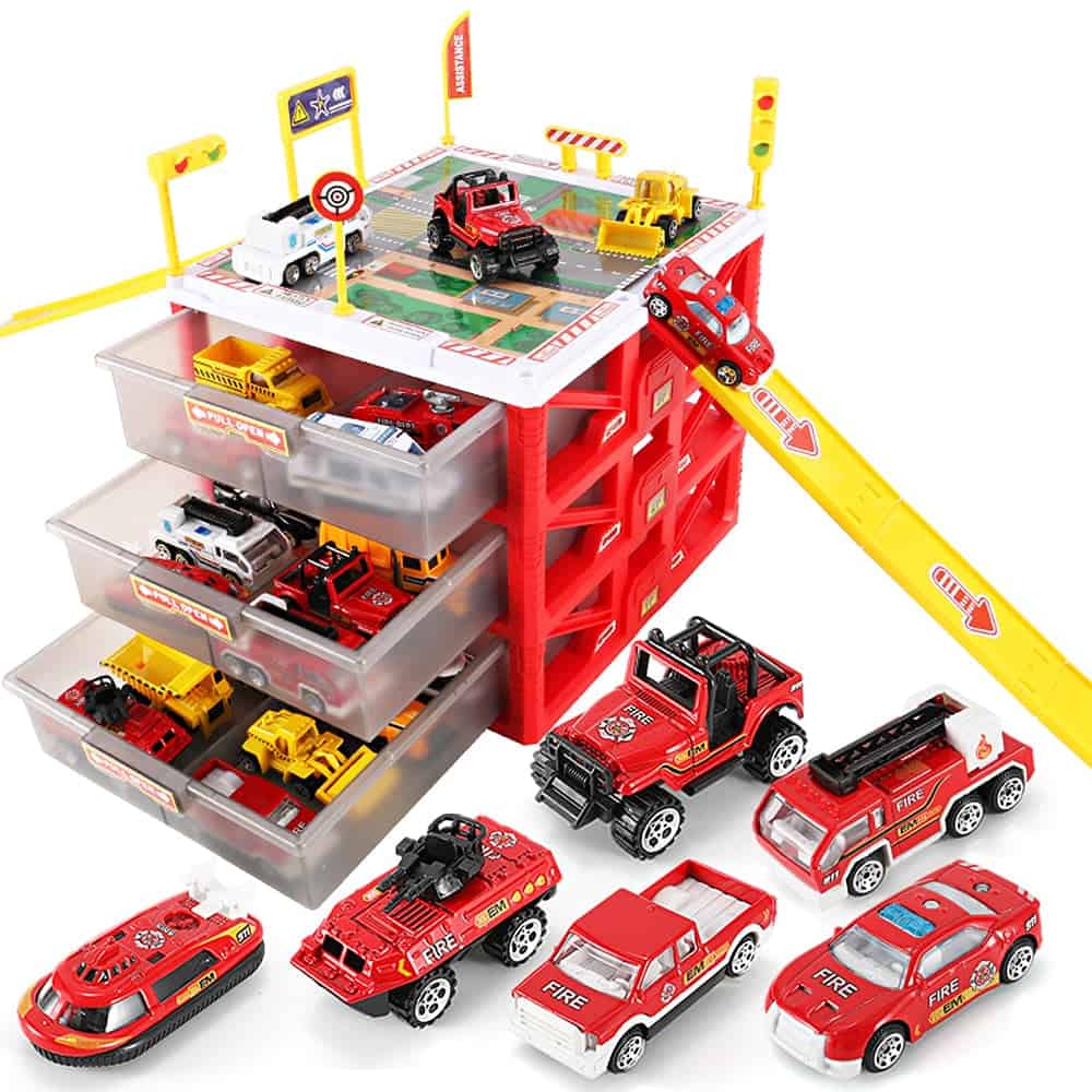 Parkgarage Kleines Feuerwehrauto Parken